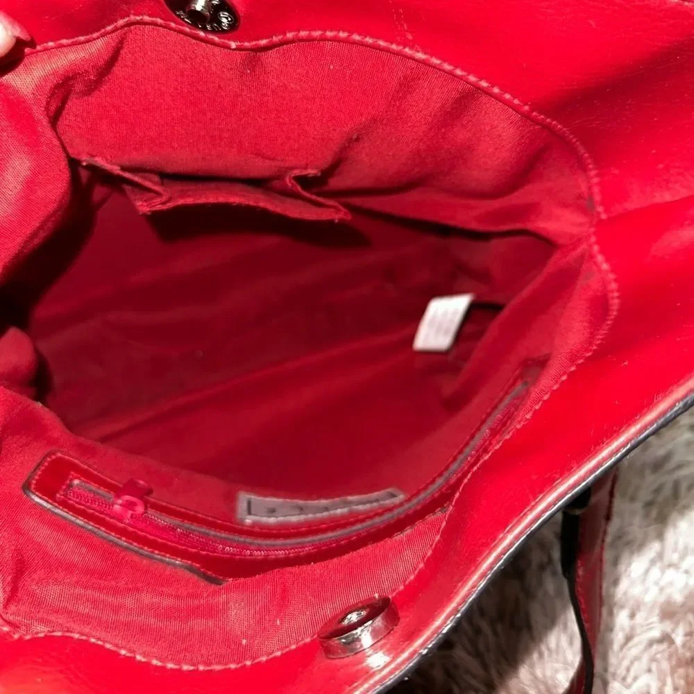Pelle vintage red leather hobo